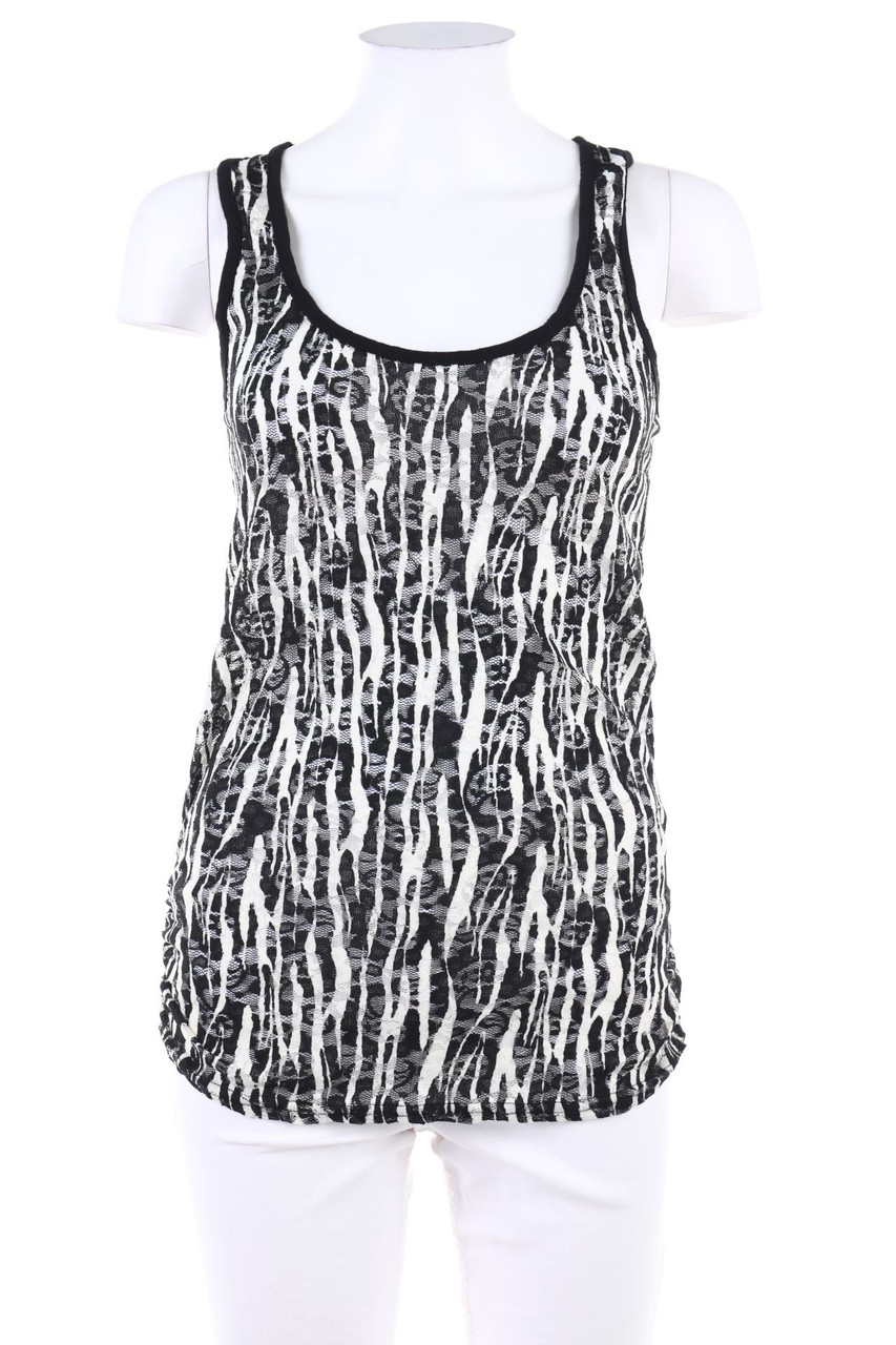 No Label - Lace-Top with Animal Print - S