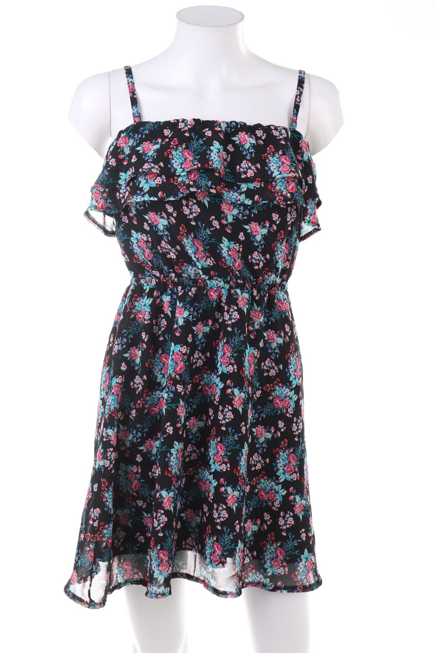 TALLY WEiJL - Volants-Mini Dress with Flower Print - XS