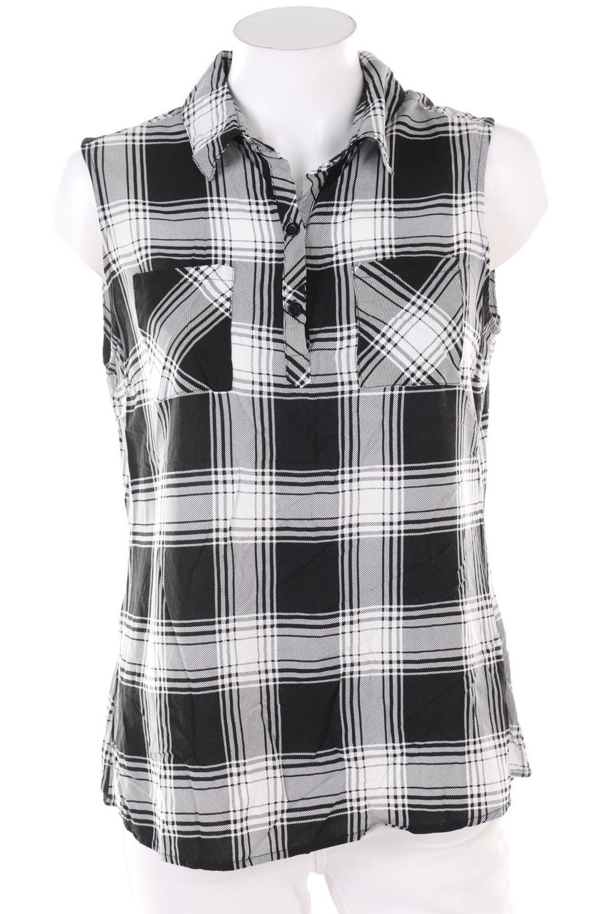 No Label - Blouse Top, Checked - L