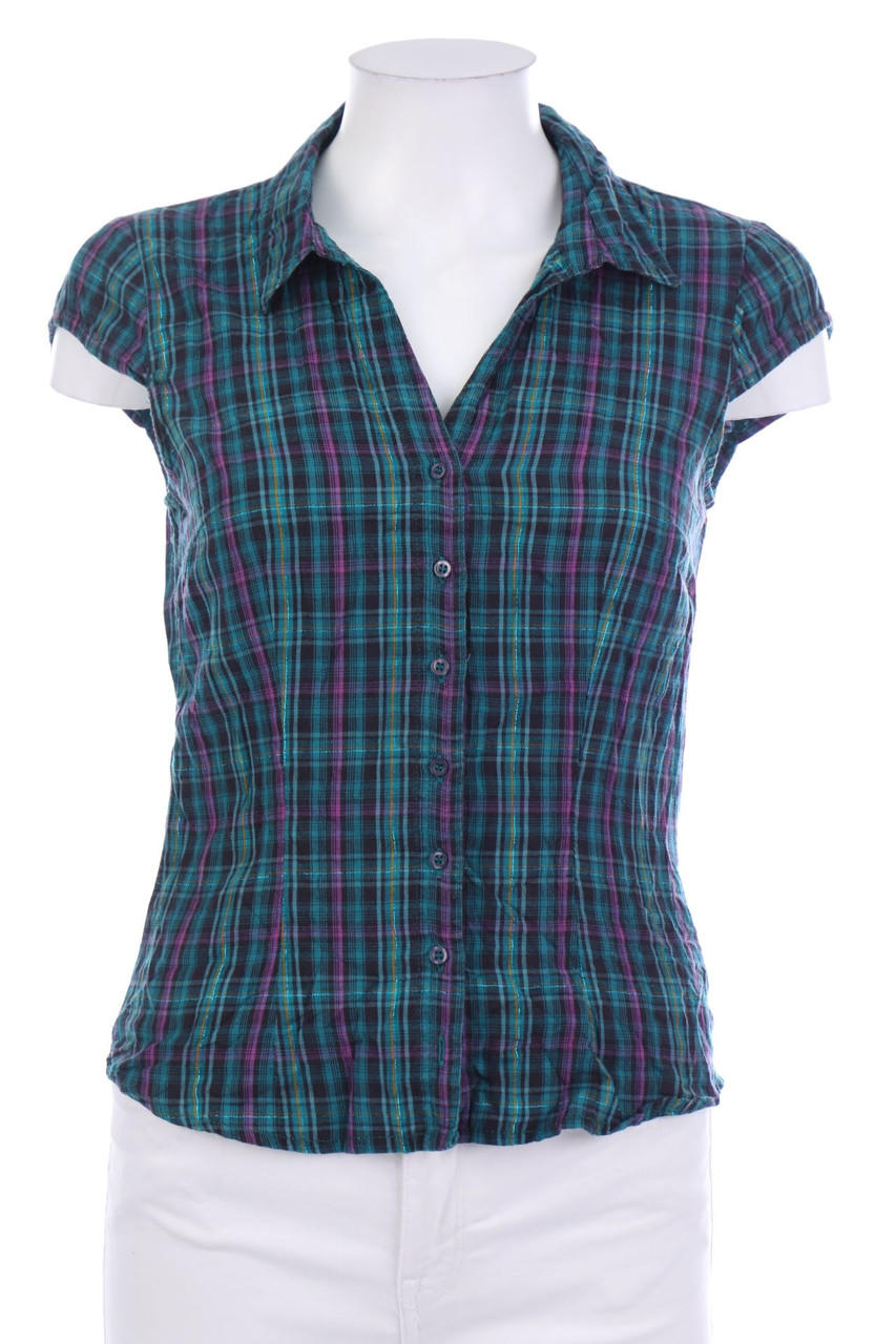 H&M - Hemd-Bluse mit kurzem Ärmel aus Baumwolle - S