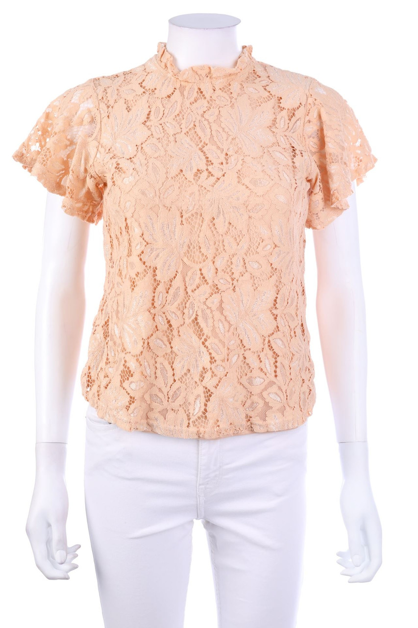 PRIMARK - Shortsleeve Blouse, Eyelet Lace  - XS
