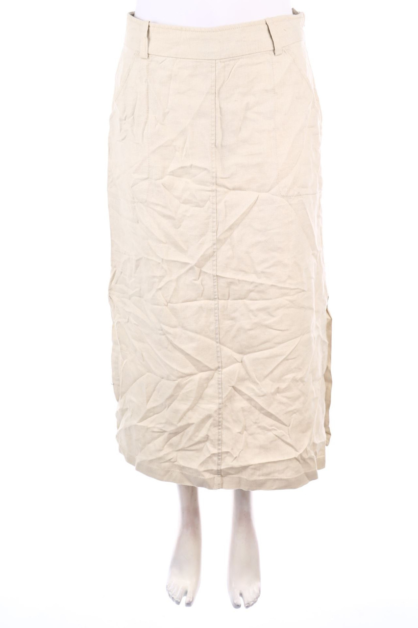 H&M - Leinen-Midirock - S