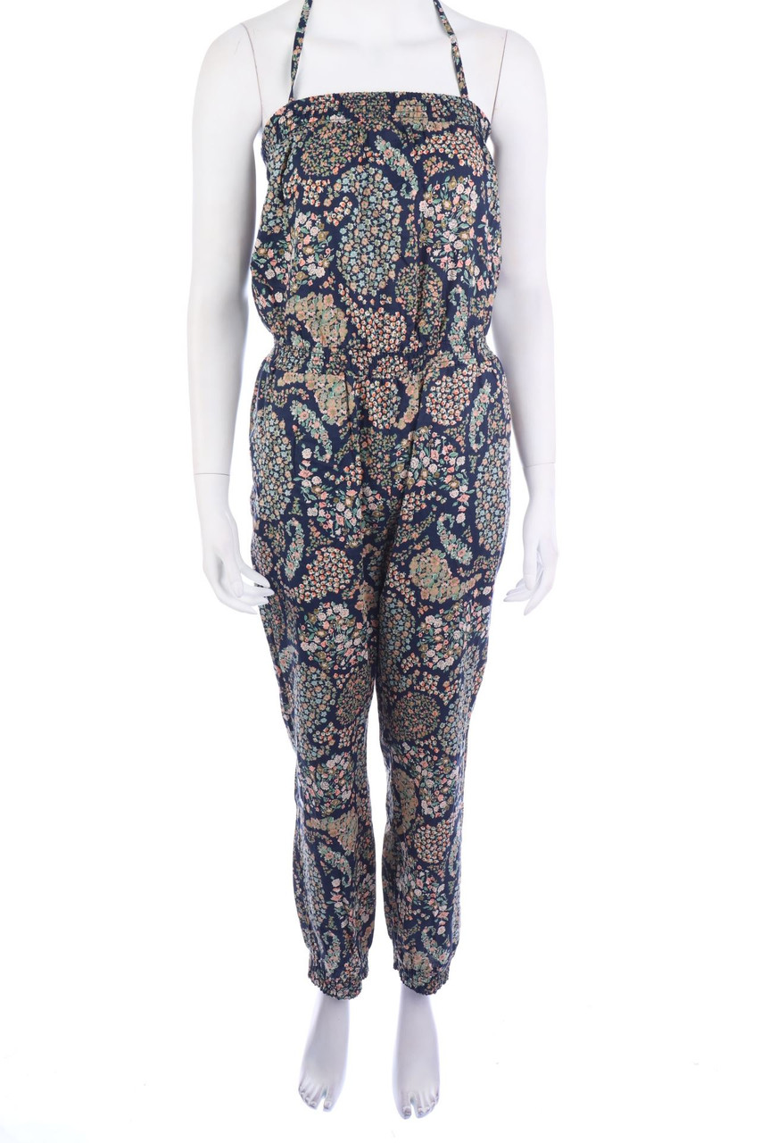 H&M - Baumwoll-Jumpsuit mit Blumen-Print - S