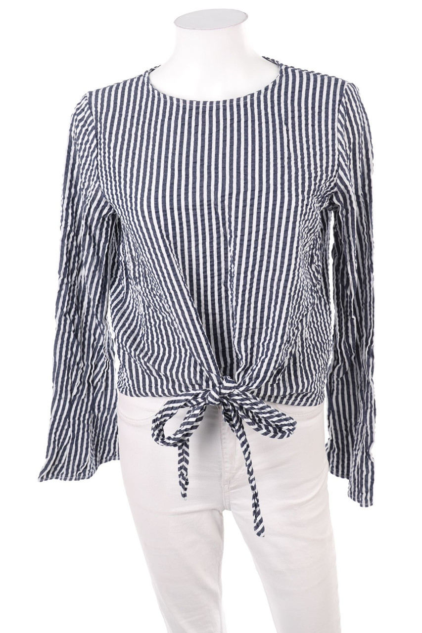 H&M - Baumwoll-Bluse mit Streifen zum Knoten - M
