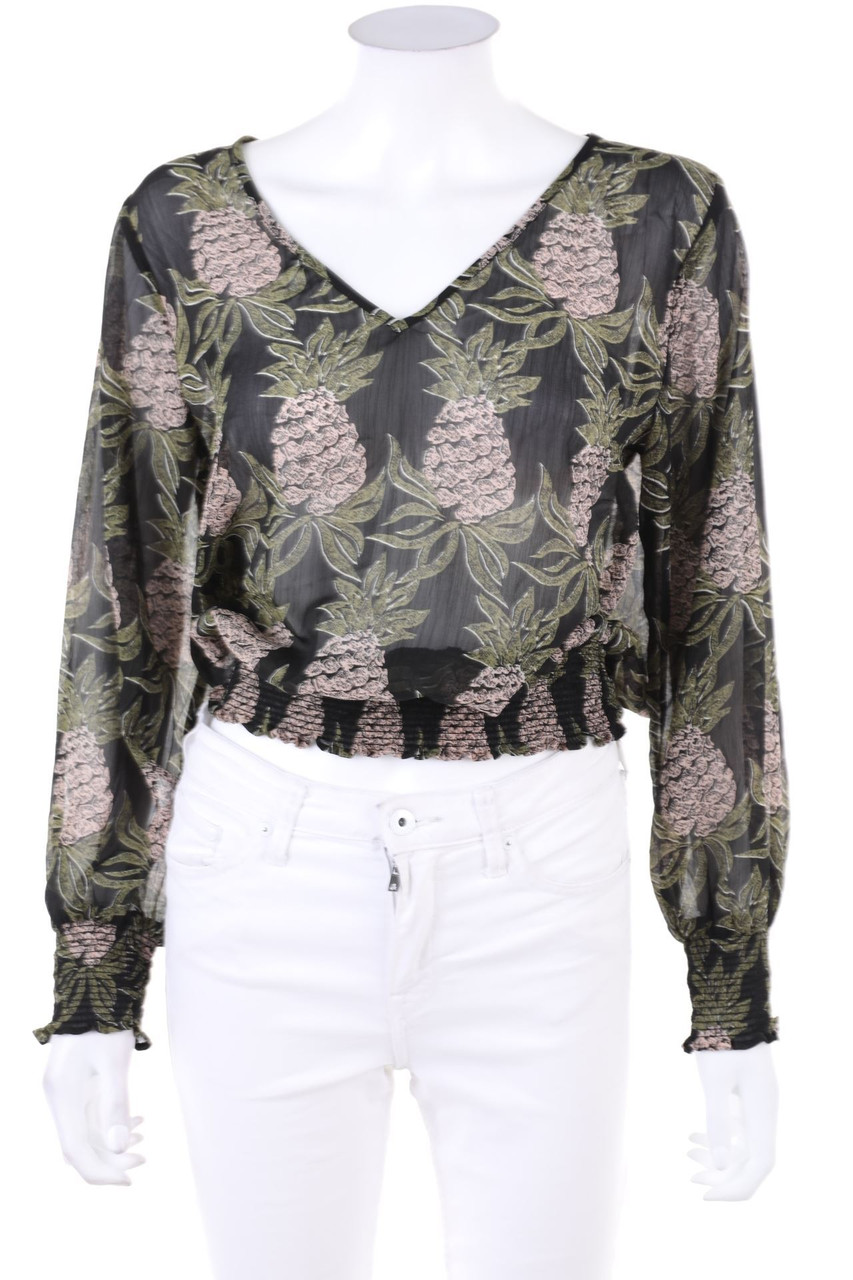 No Label - Blouse with Print - D 38-40