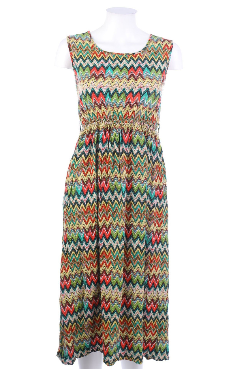 ZEVA - Maxi Dress with Zig Zag Pattern - S
