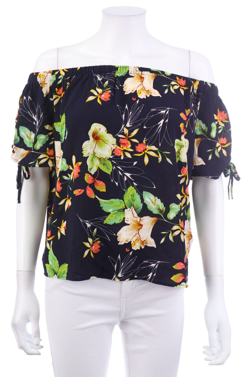 JACQUELINE de YONG - Carmen-Bluse mit Blumen-Print - S