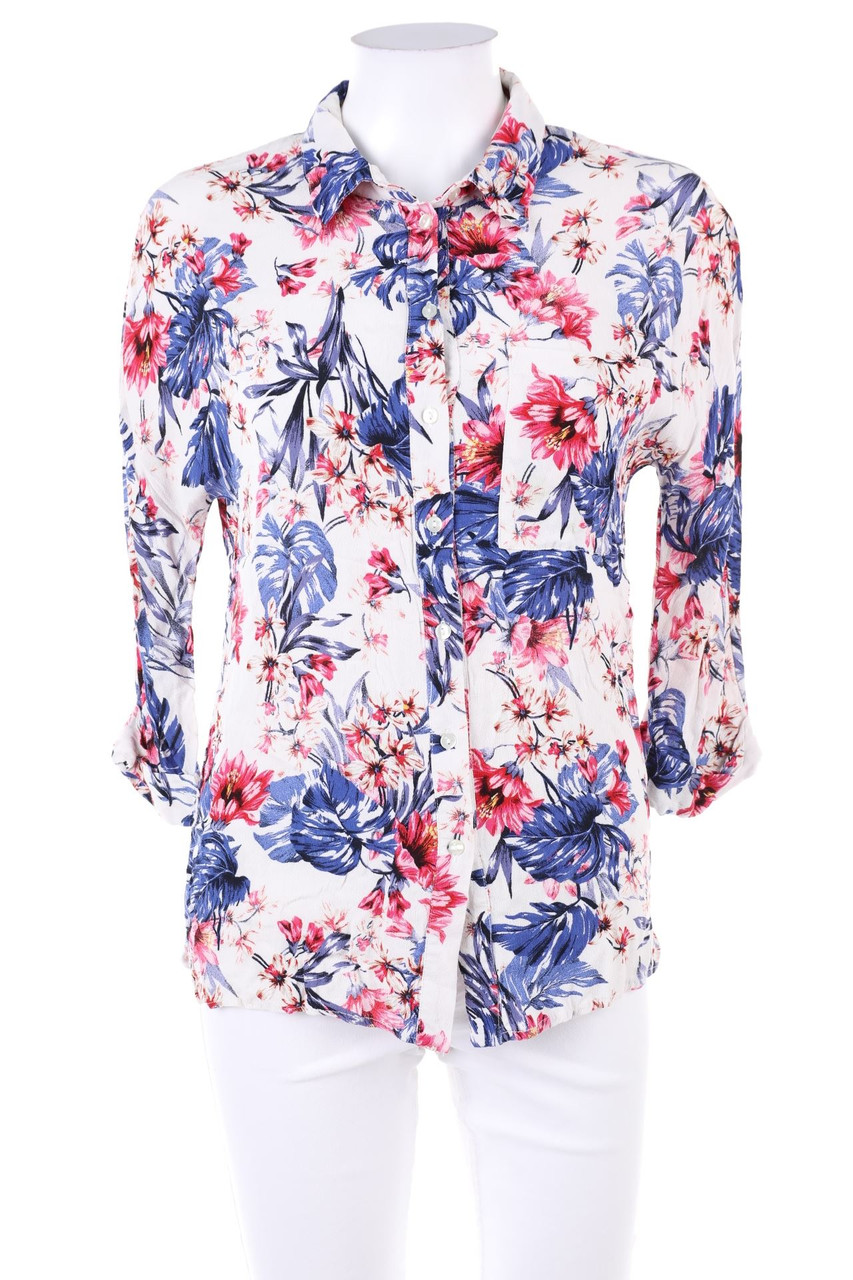 promod - Hemd-Bluse mit Tropical Print - M