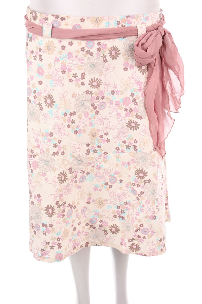 SECONDHAND - Cotton Skirt with Flower Print - XL