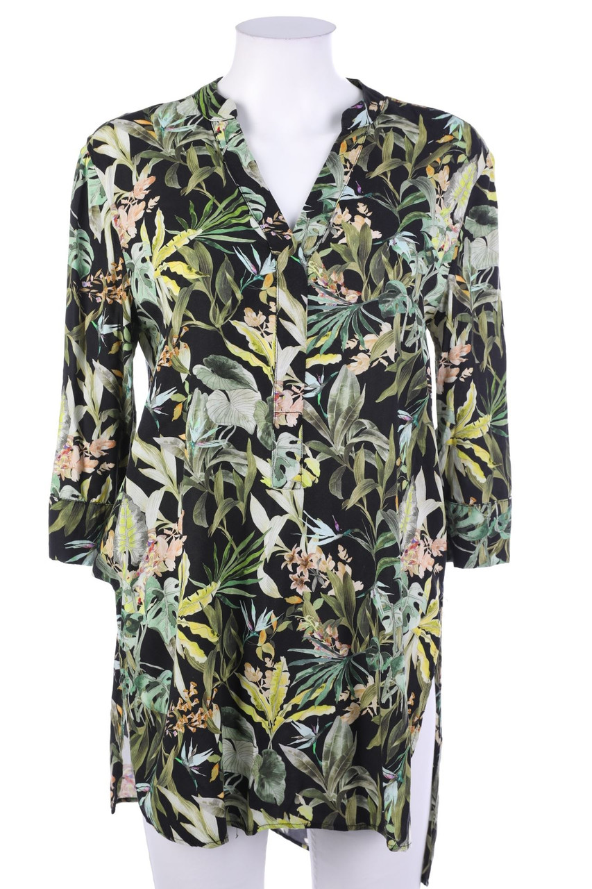 RESERVED - Tunic Blouse with Tropical Print - S