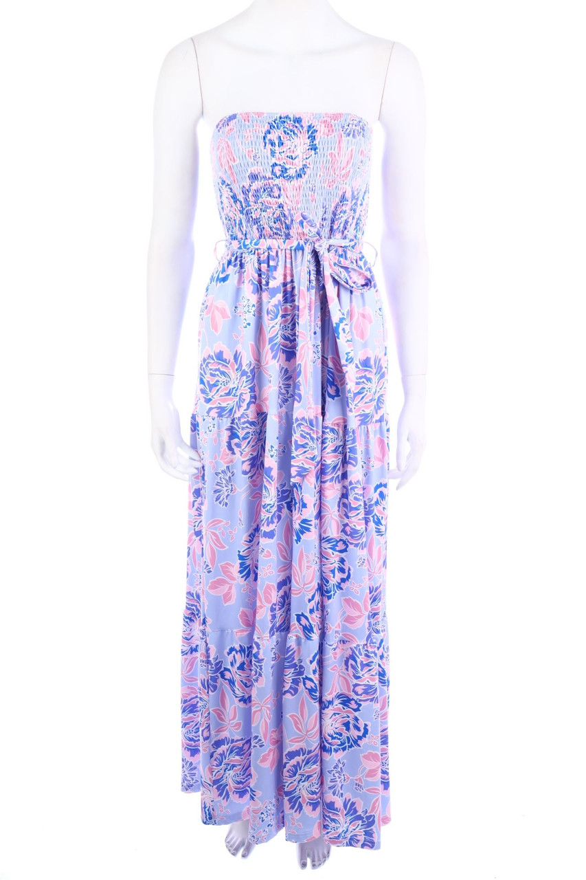 No Label - Bandeau-Maxi Dress with Flower Print - M