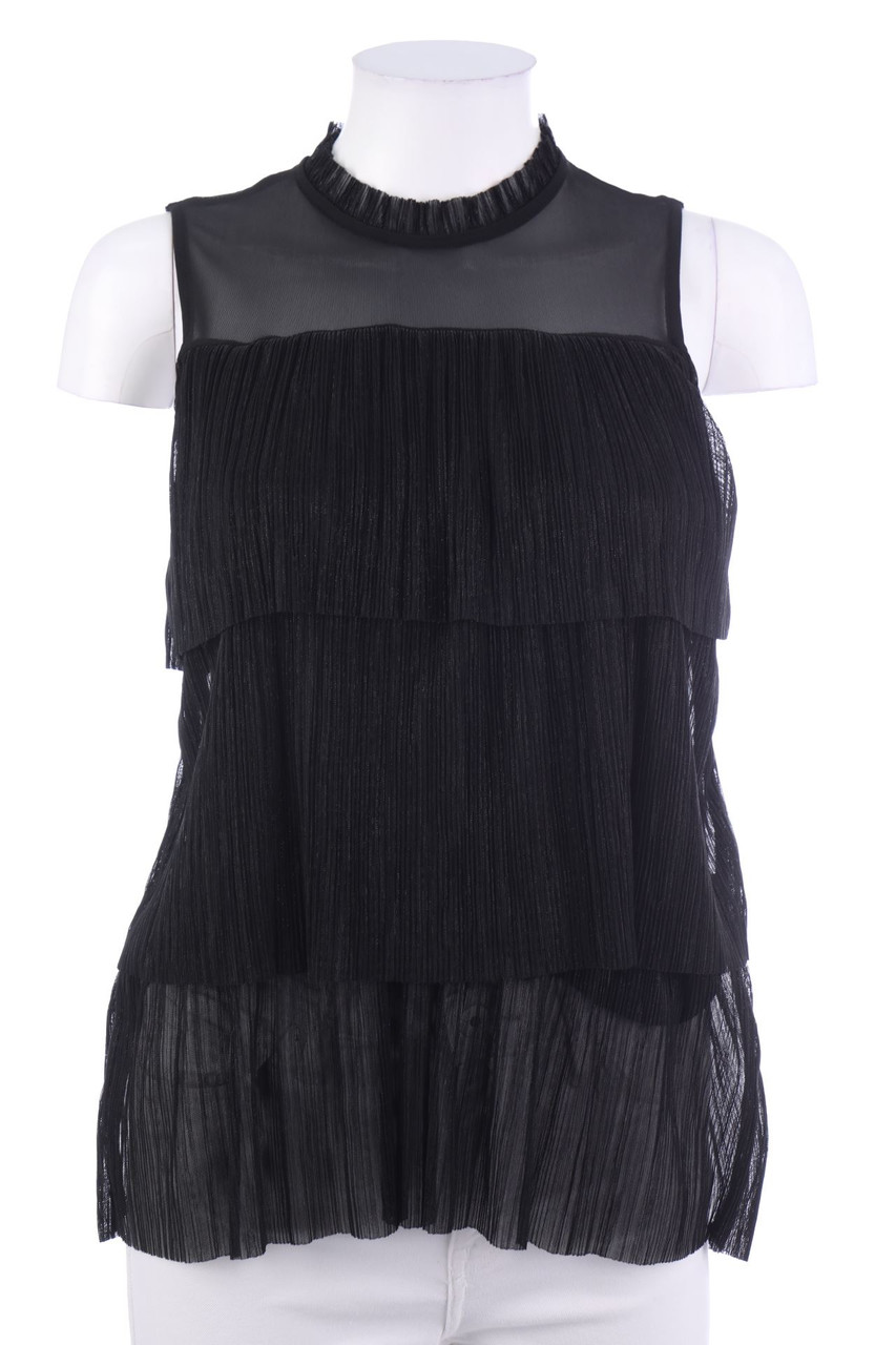 PIGALLE - Plissee-Blusentop im Layer Look - XS