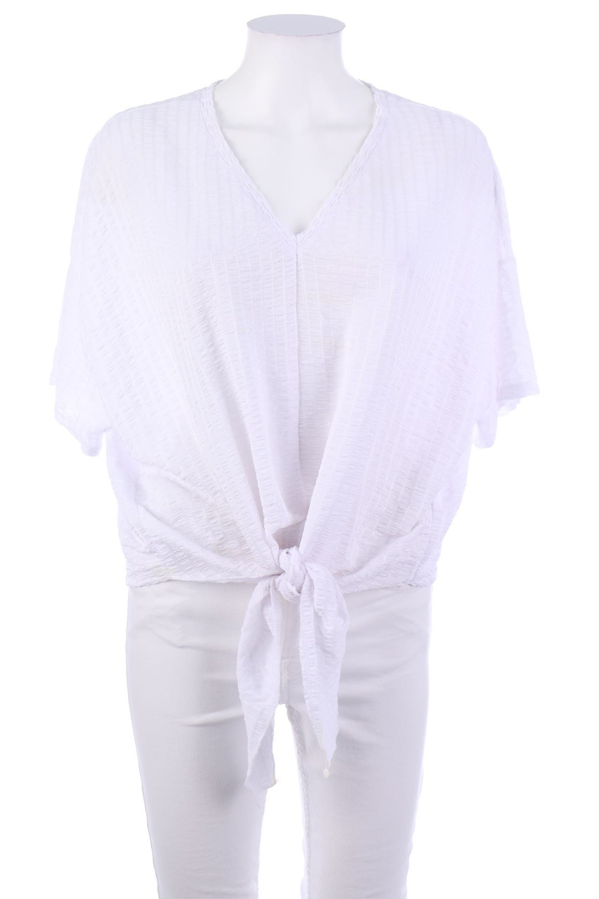 ZARA - Kurzarm-Bluse zum Knoten - S