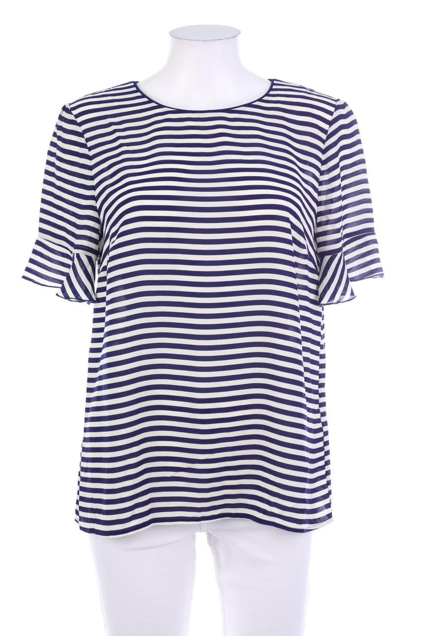 OASIS - Kurzarm-Bluse mit Streifen - M