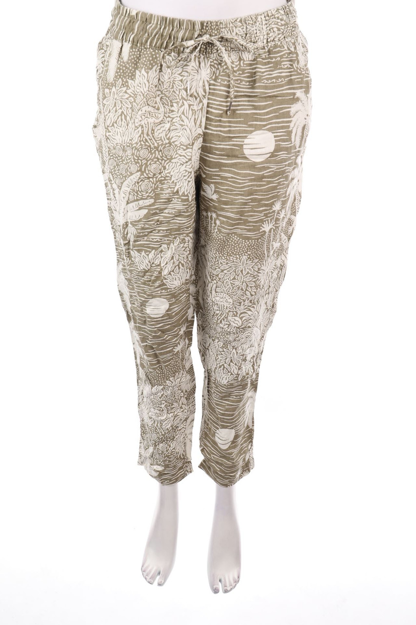 H&M - Leinenhose mit Tropical Print - S