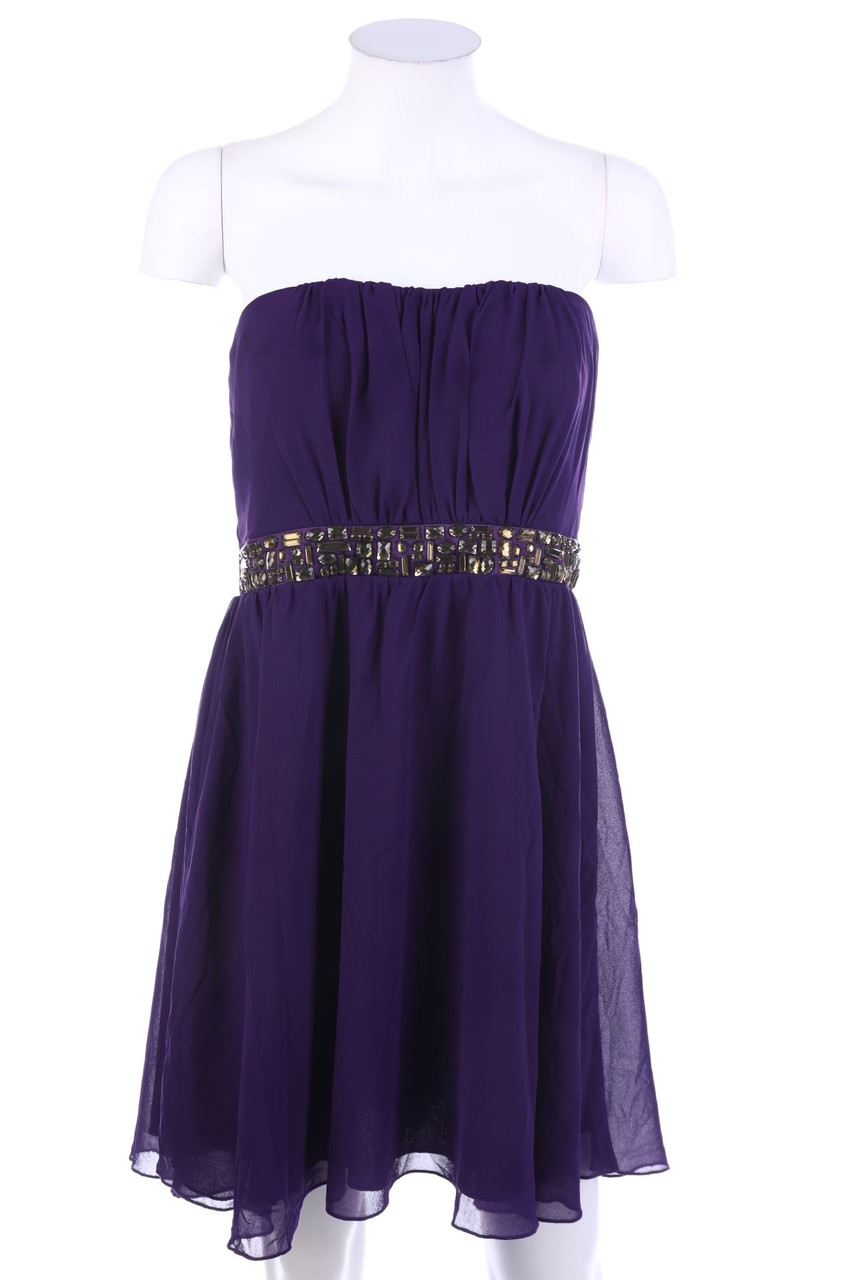 zebra - Chiffon-Cocktail Dress with Jewelry Stones - L