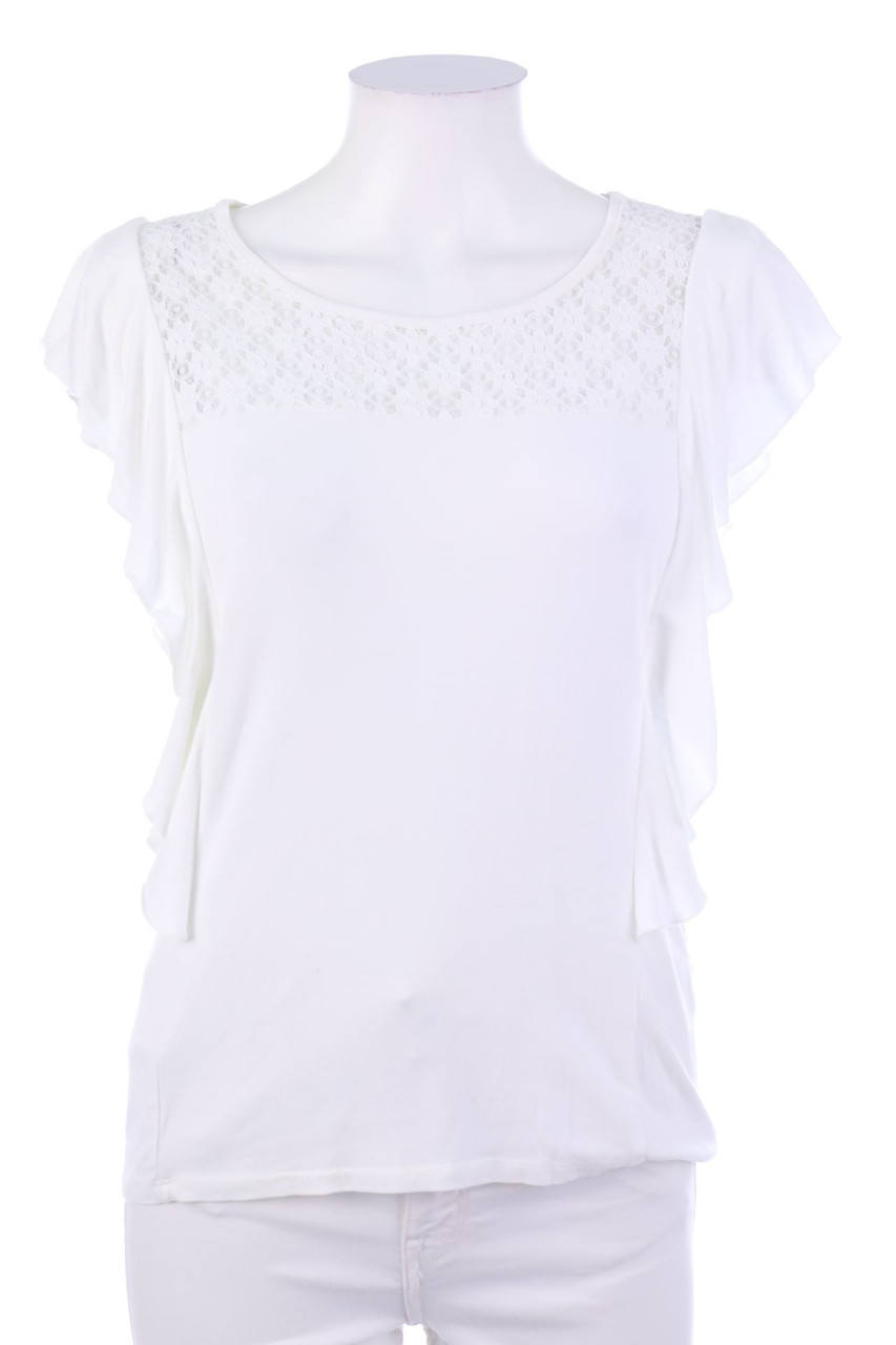manguun - Shortsleeve-Shirt with Lace Insert - M