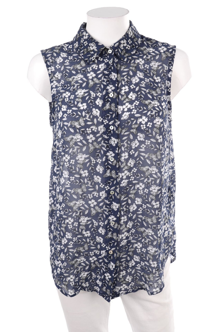 H&M - ärmellose Hemd-Bluse mit Blumen-Print - M