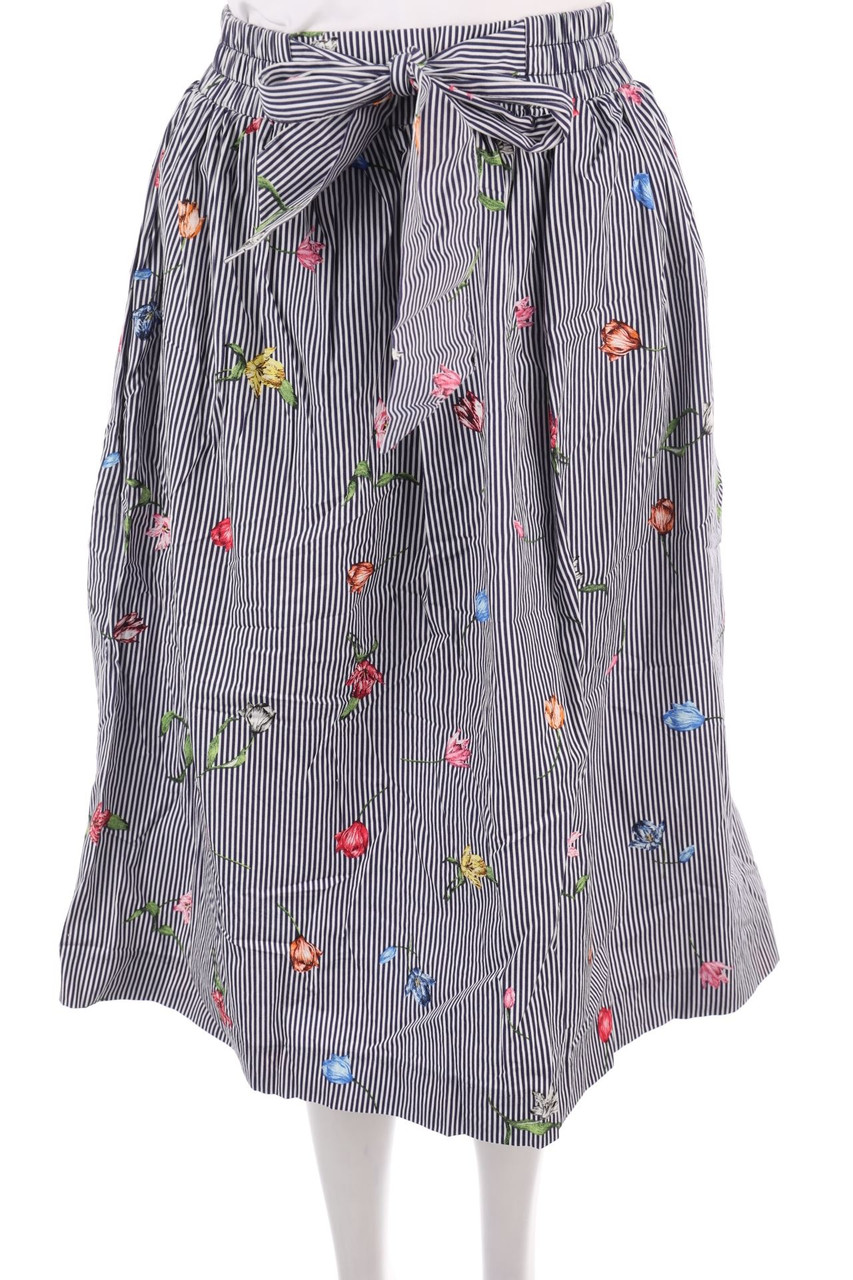 H&M - Baumwoll-Midirock mit Streifen - S