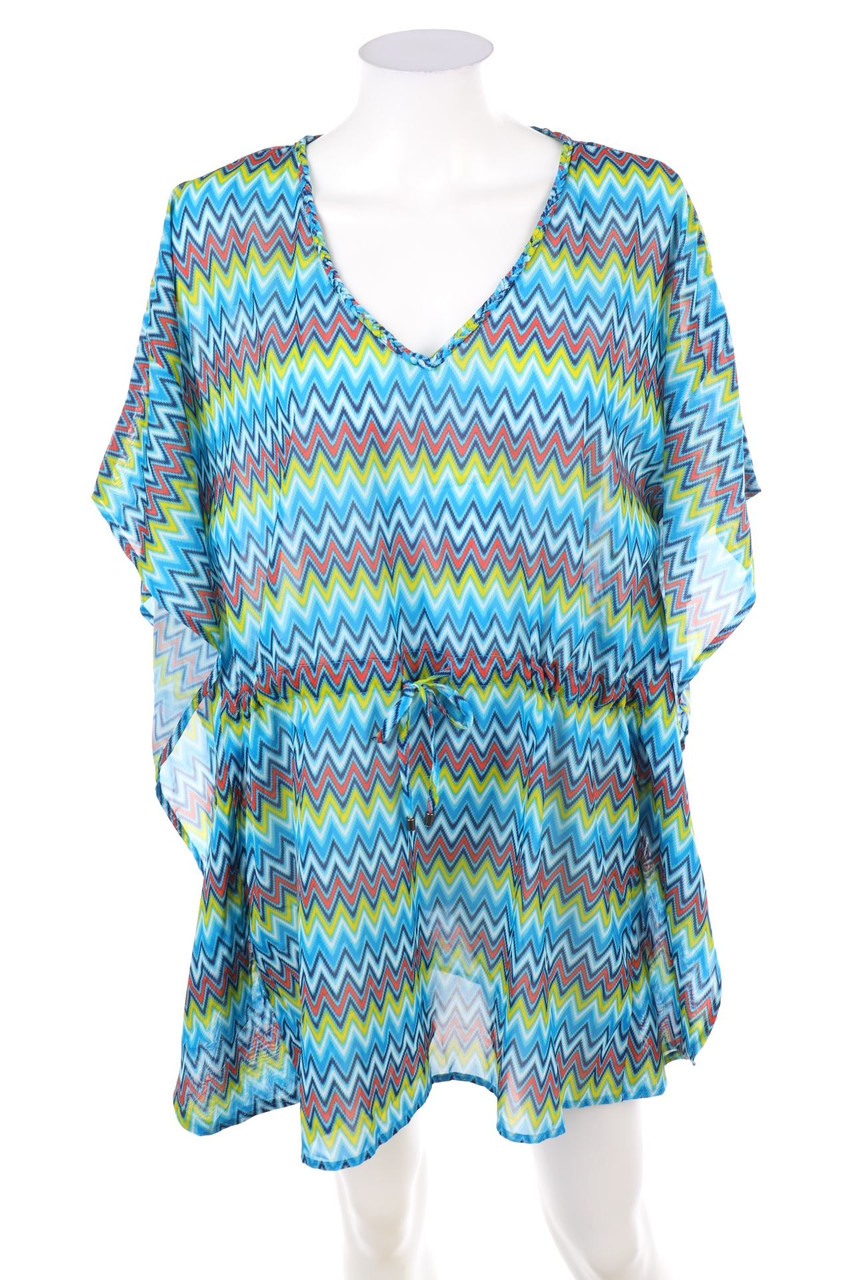 blue motion - Patterned Tunic Dress - S