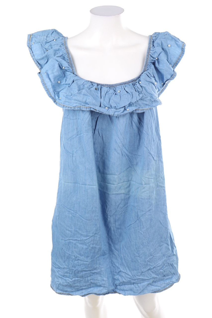 Chicorée - Denim Dress with Pearls - L
