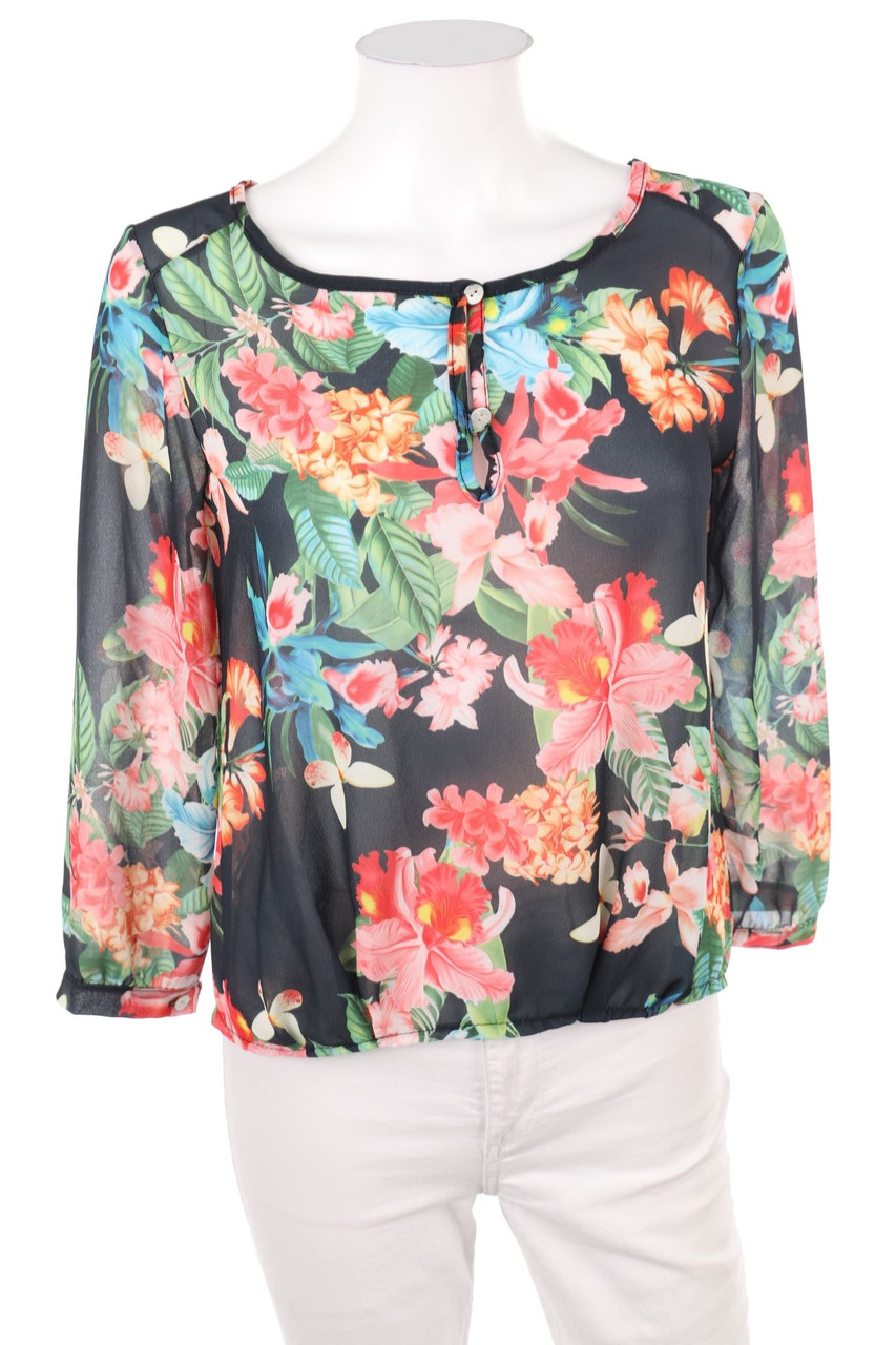 Y.Yendi - Blouse with 3/4 Sleeve with Flower Print - S