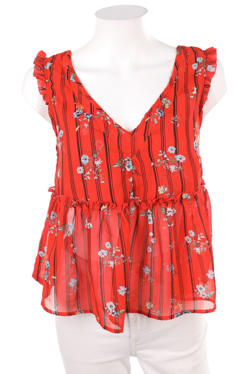 RAINBOW - Blouse Top with Flower Print - XS