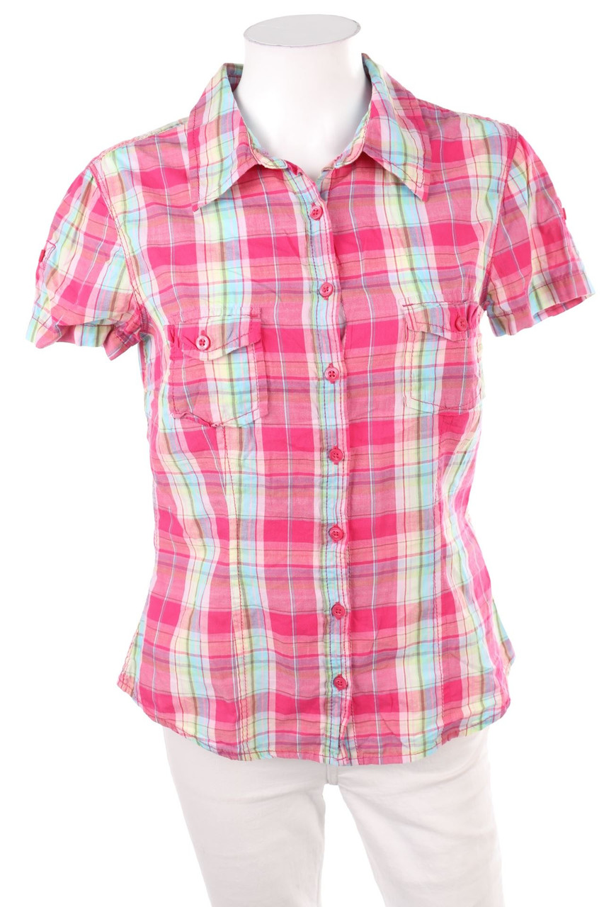 H&M LOGG - Karo-Kurzarm-Bluse - M