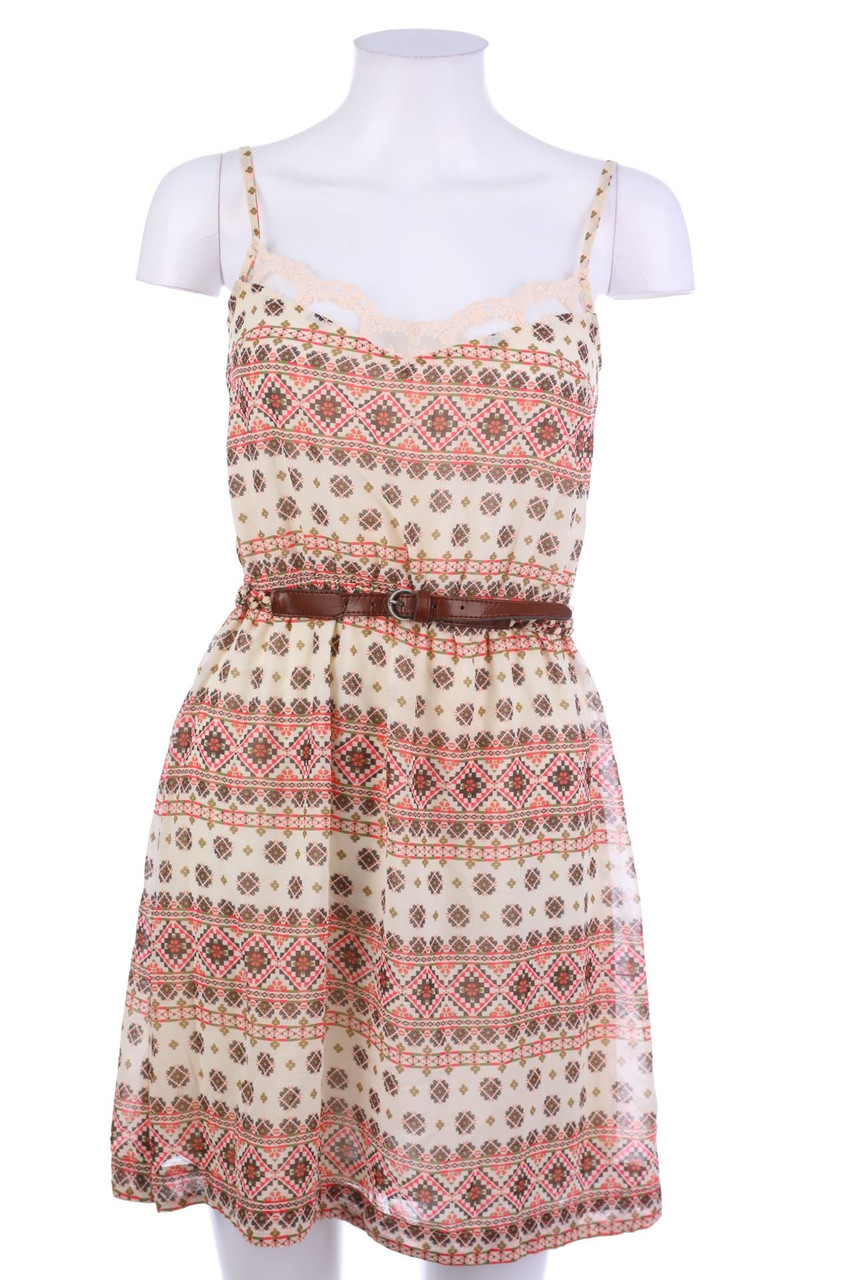 Bershka - Mini Dress, Boho Style with Lace - S