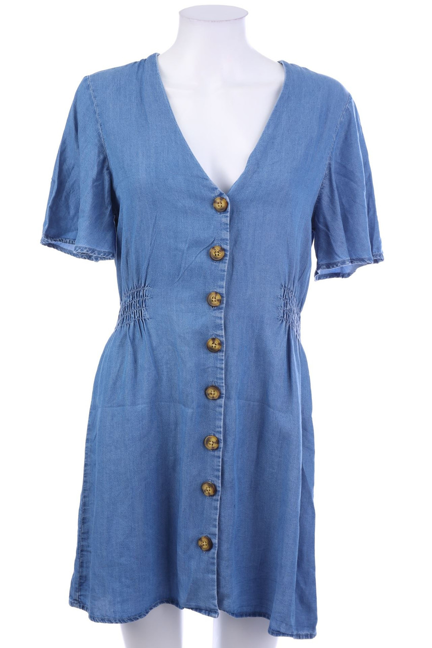 TALLY WEiJL - Denim Dress, Smok Detailing - M