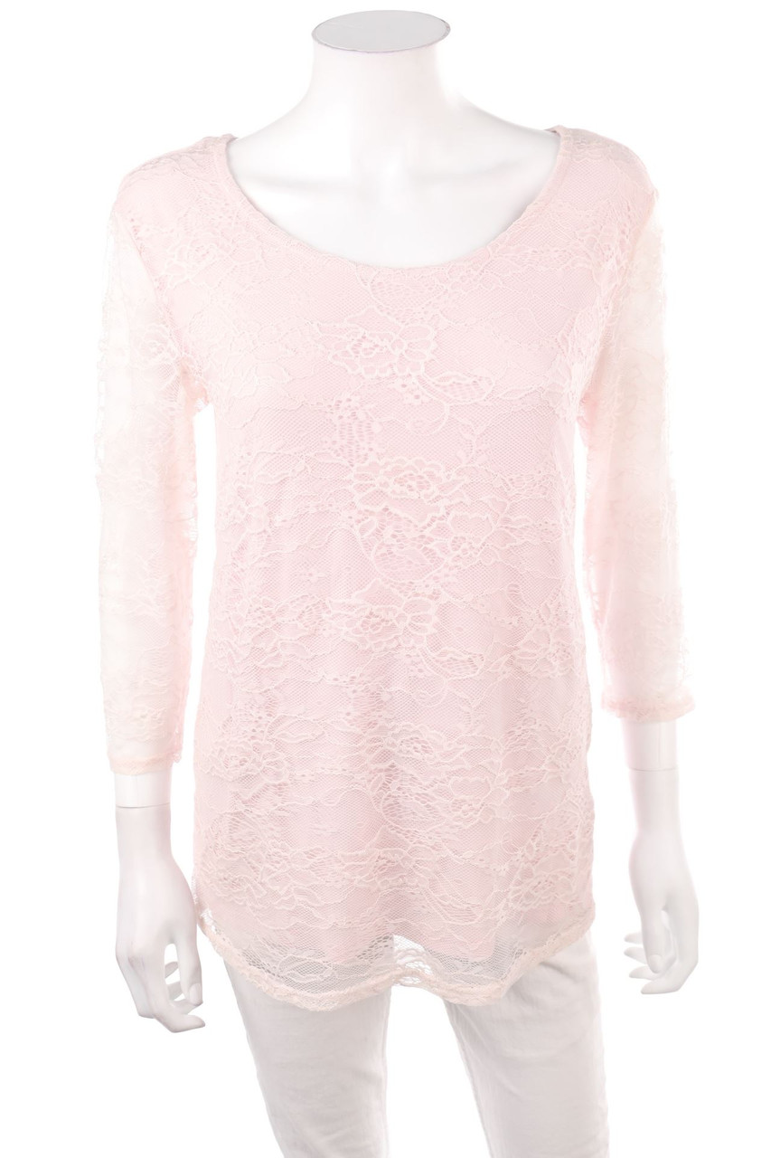 JEAN PASCALE - Longsleeve-Shirt mit Spitze - M