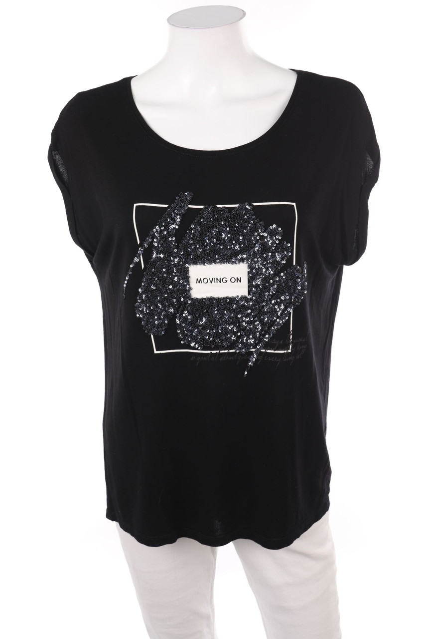 Hailys - Kurzarm-Shirt mit Pailletten - M