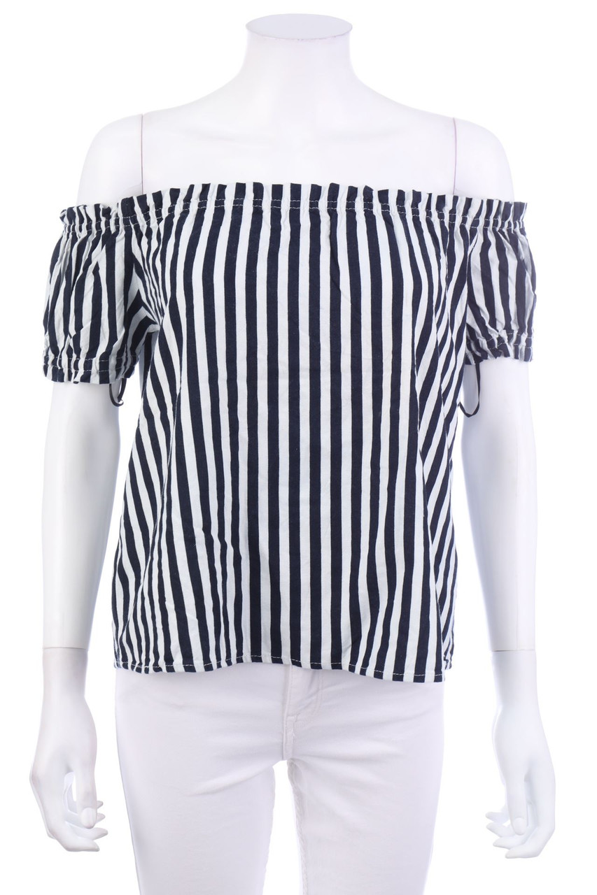 VERO MODA - Carmen-Bluse mit Streifen - S