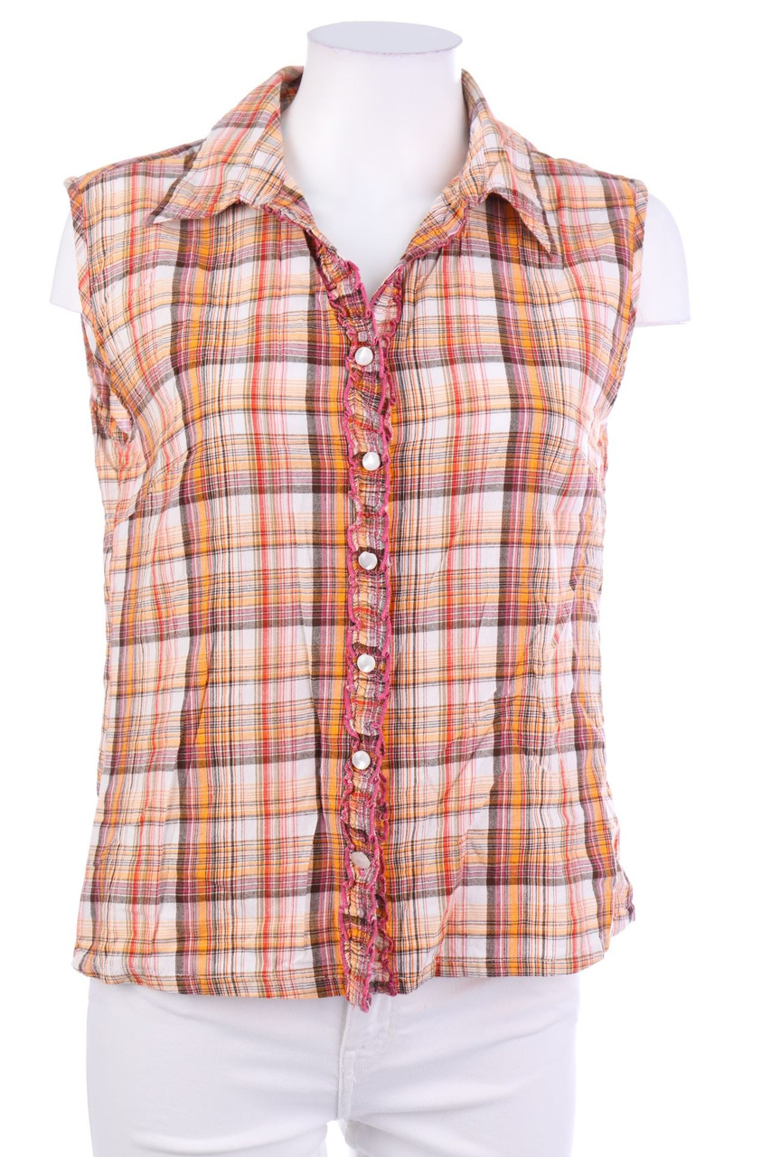 WOMEN´S FASHION - ärmellose Hemd-Bluse aus Baumwolle - 3XL