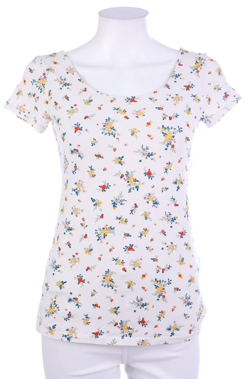 C&A - Kurzarm-Shirt mit Blumen-Print - L
