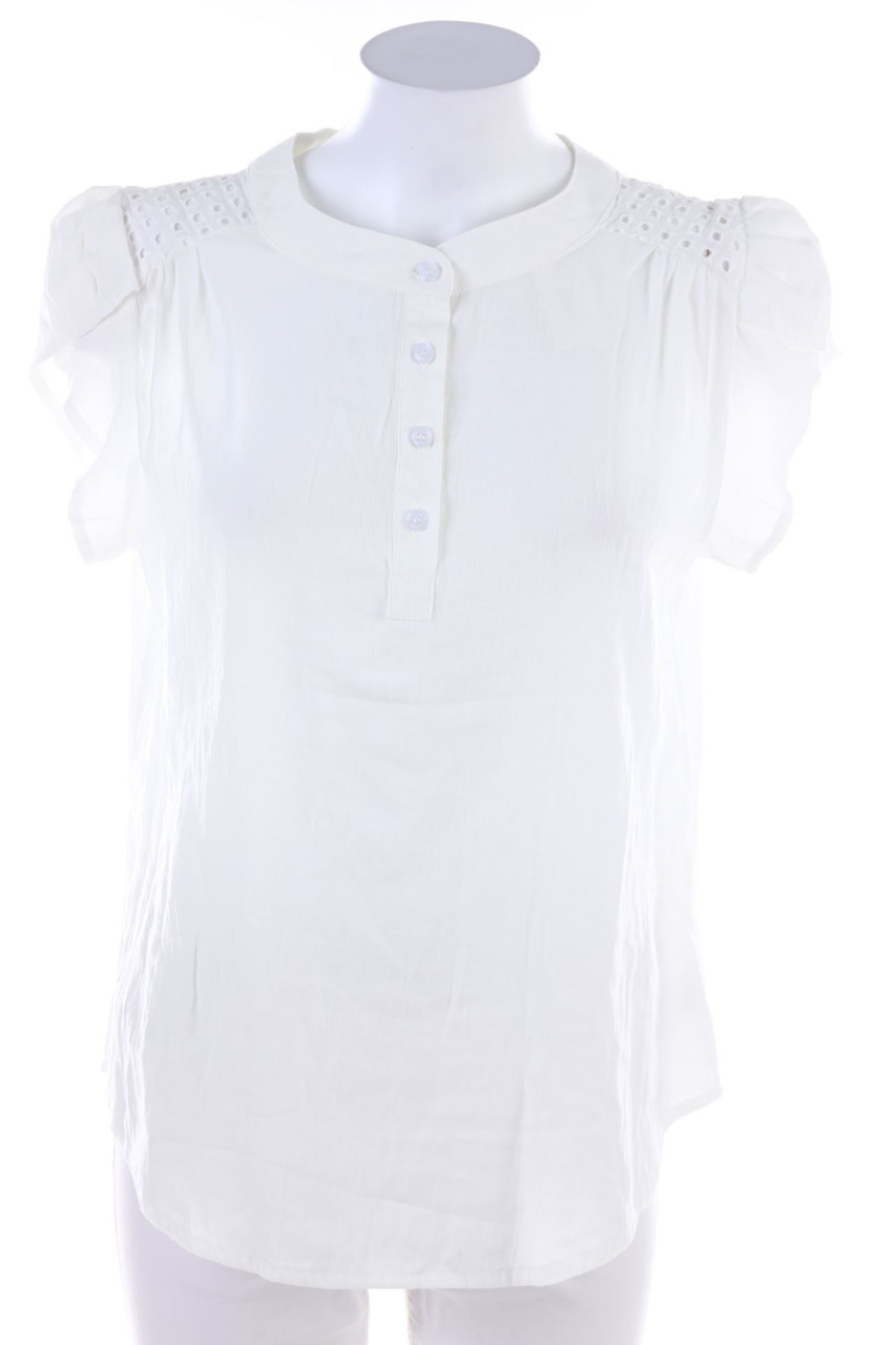 No Label - Shortsleeve Blouse with Eyelet Lace - XL