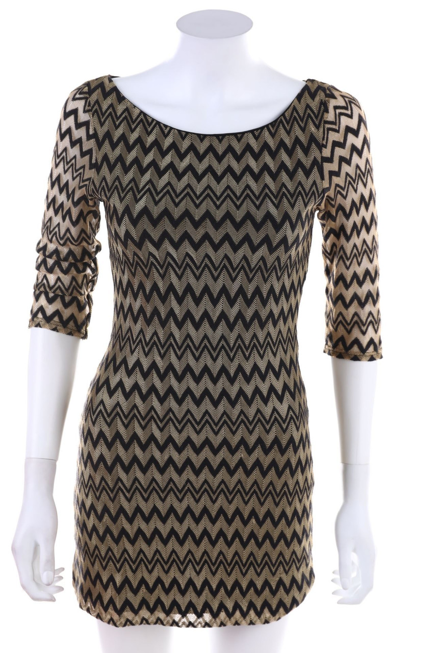 Jane Norman - 3/4-Sleeve Shirt with Zig Zag Pattern - D 36