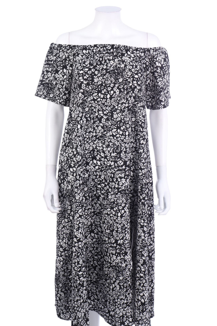 SHEIN - Carmen-Midikleid mit Blumen-Print - M