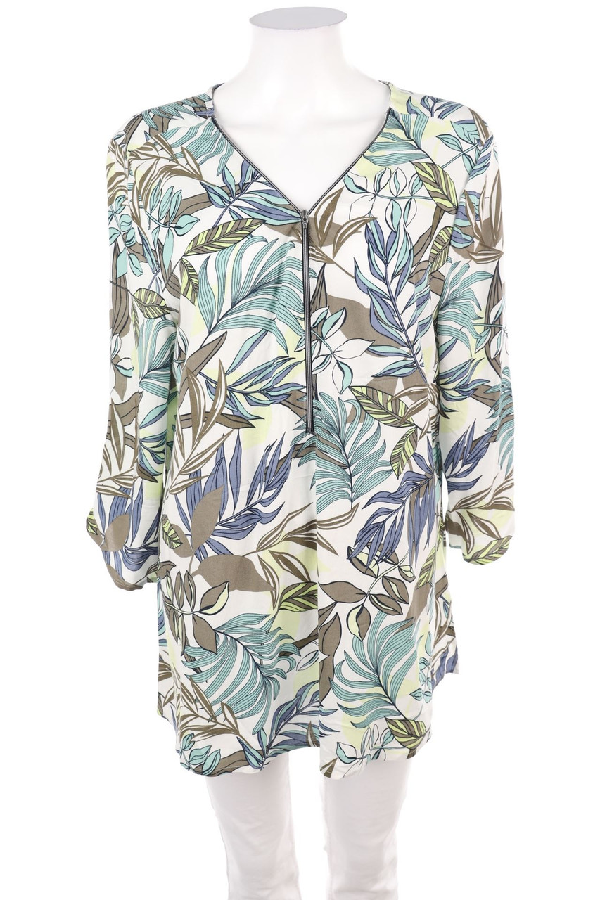 C&A - Muster-Bluse mit 3/4-Ärmel mit Reißverschluss - 2XL