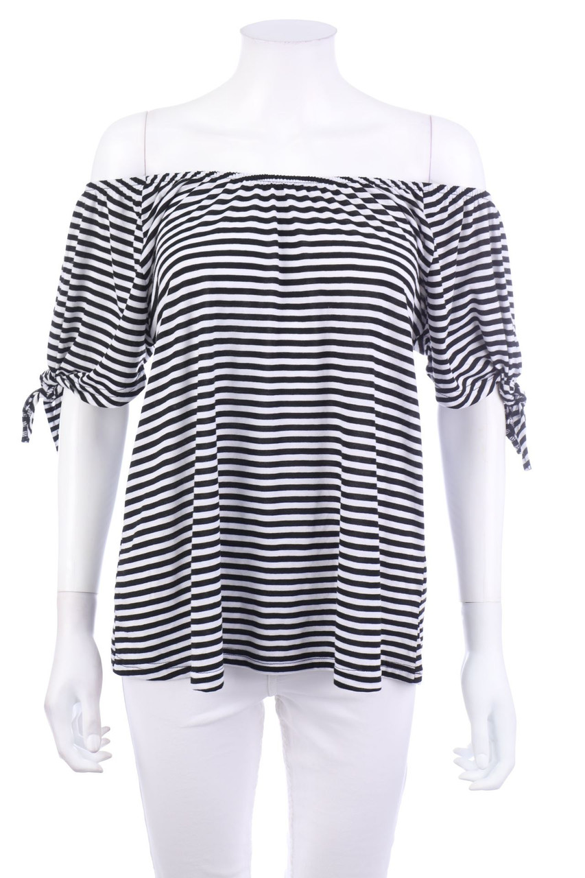 GINA BENOTTI - Carmen-Shortsleeve-Shirt with Stripes - S