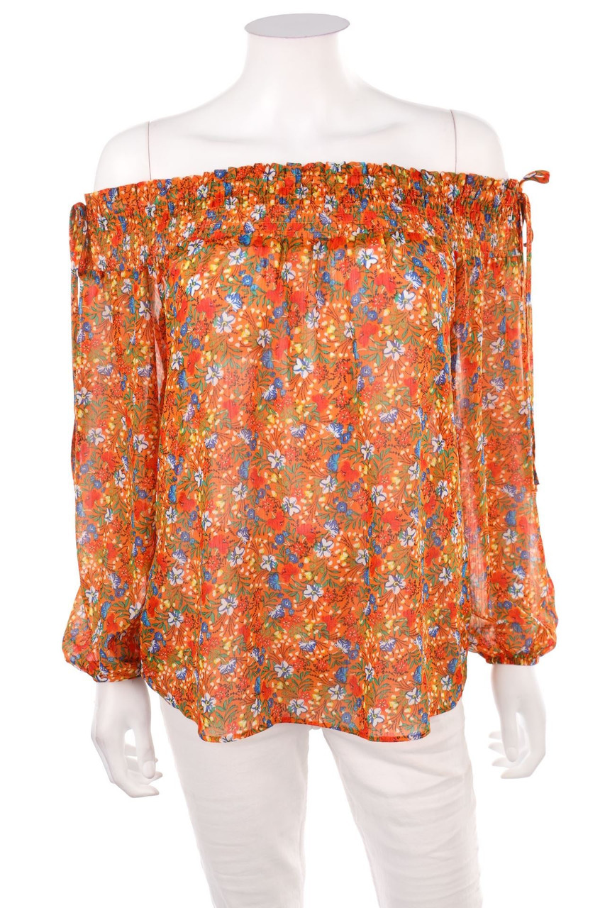 papaya - Off-the-shoulder blouse with floral print - D 40