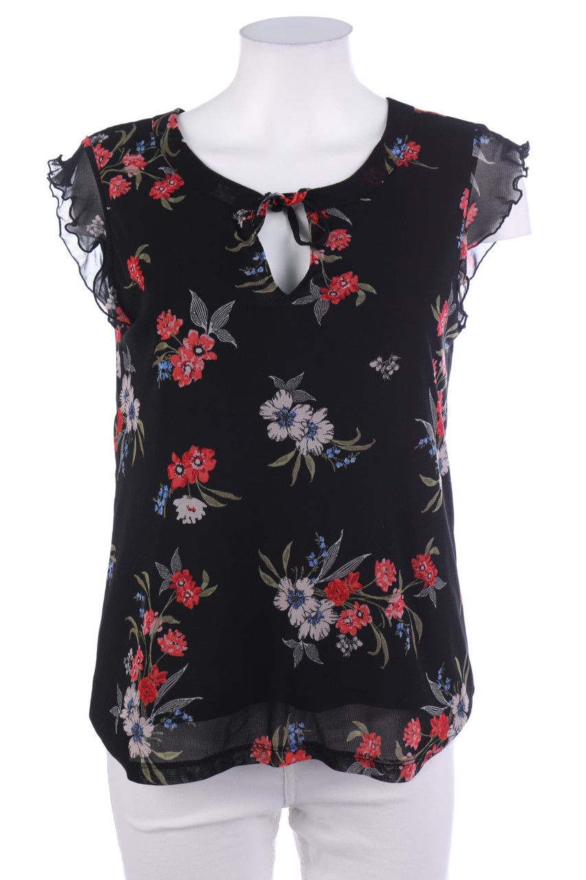 s.Oliver - Mesh-Blouse Top with Flower Print - S