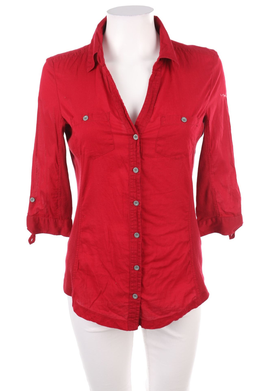 orsay - Baumwoll-Hemd-Bluse mit 3/4-Ärmel - S