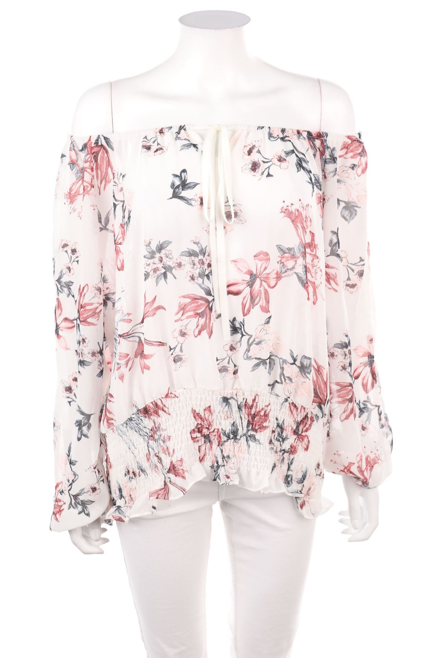 Chicorée - Off-the-shoulder blouse with Flower Print - M