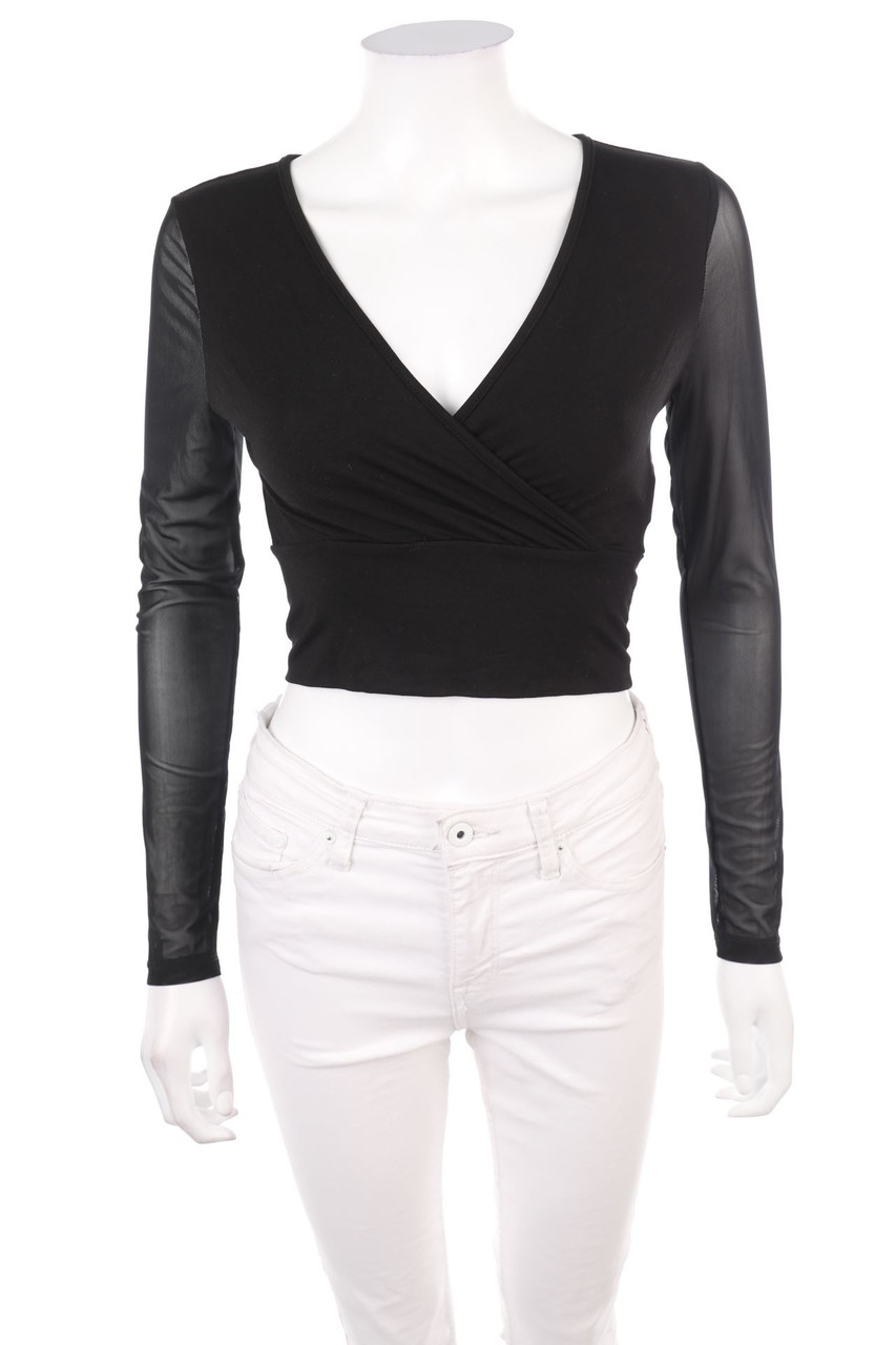 SHEIN - Cropped-Longsleeve-Shirt - S