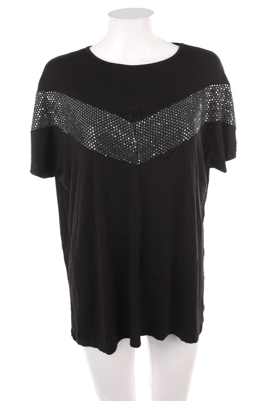 SECONDHAND - Kurzarm-Shirt mit Glitzer - 3XL