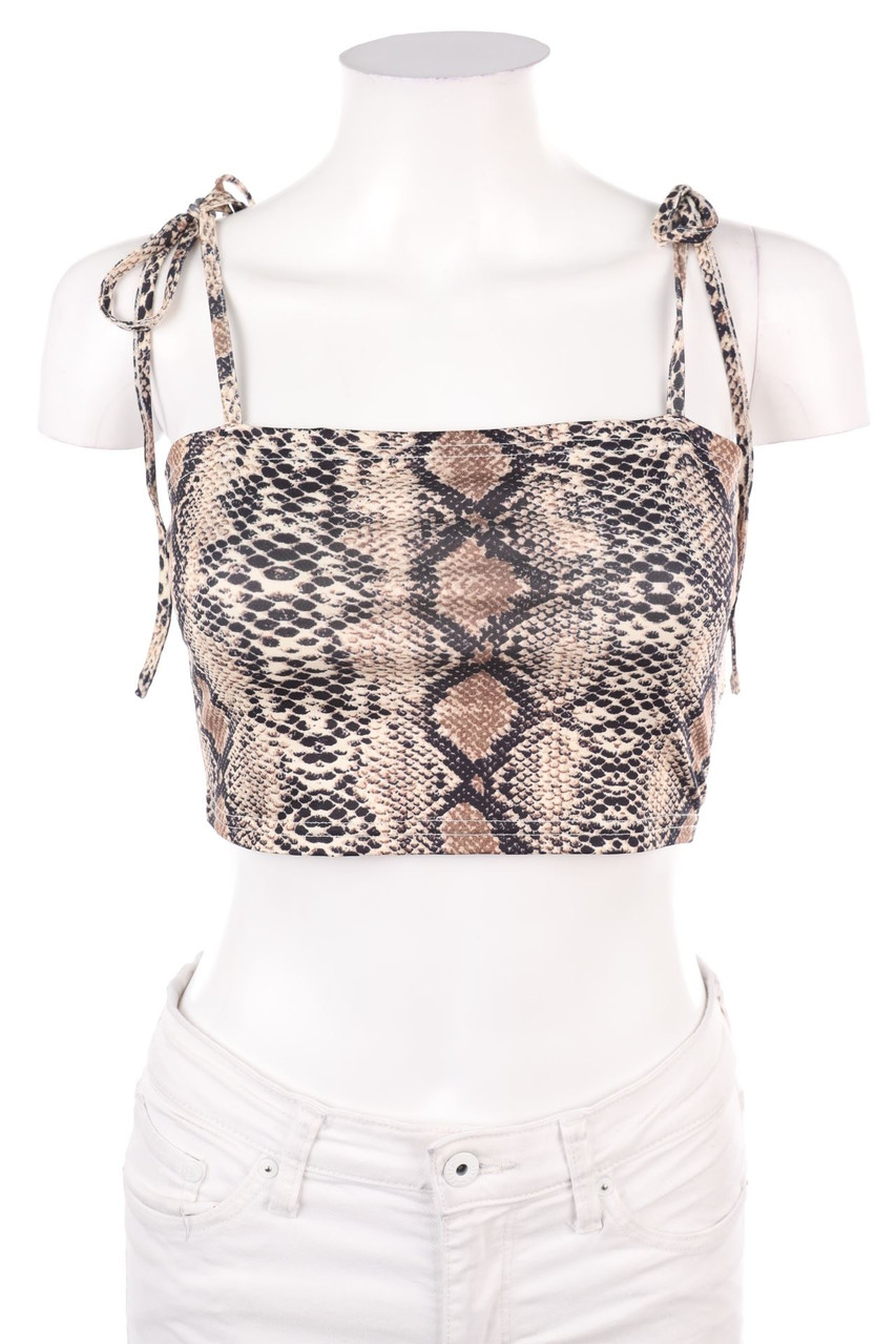 ZAFUL - Crop-Top with Animal Print - S