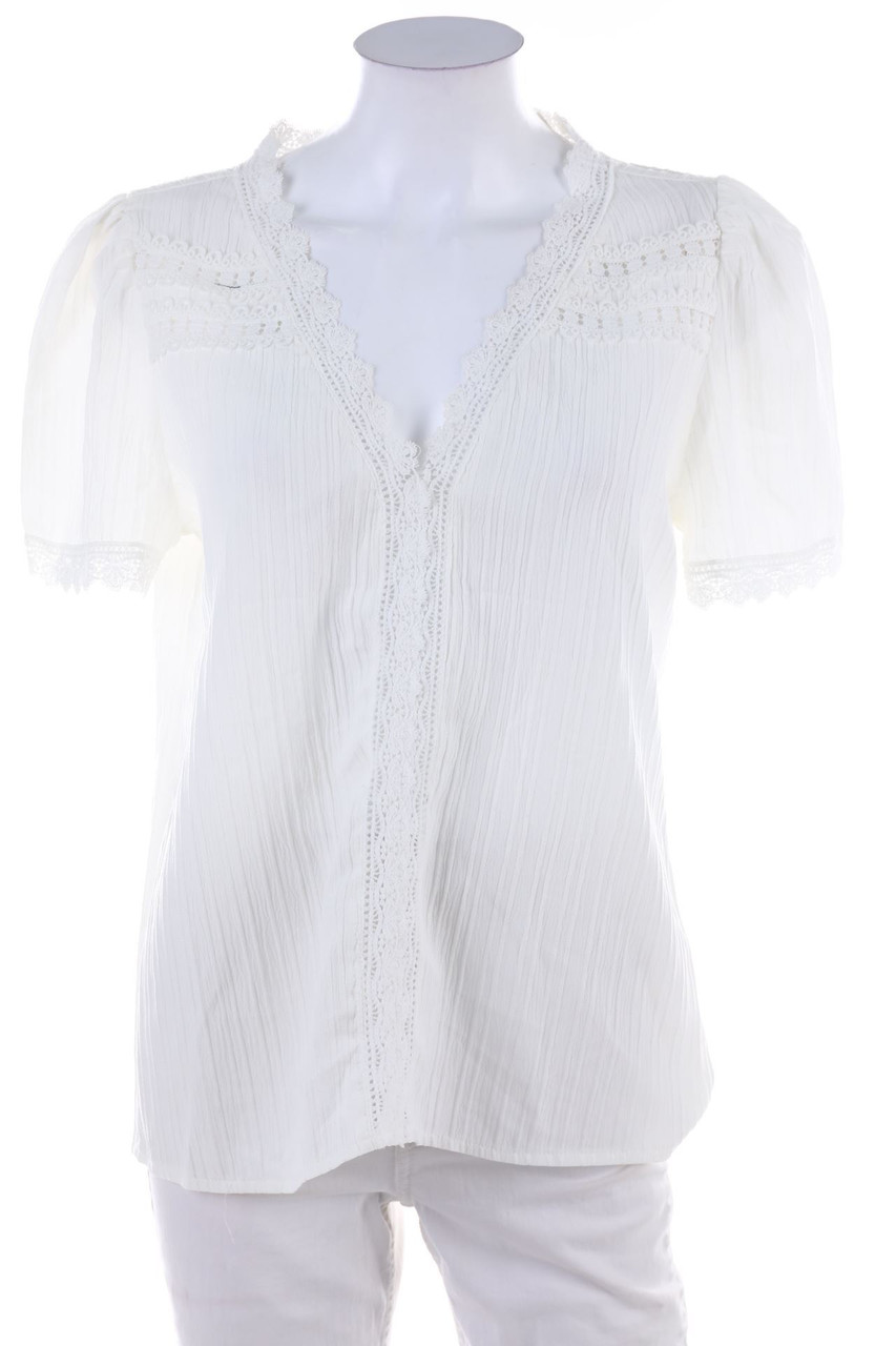 No Label - Shortsleeve Blouse with Lace - XXL