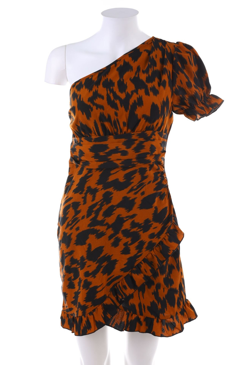 SHEIN - One-Shoulder Kleid mit Animal-Print - S