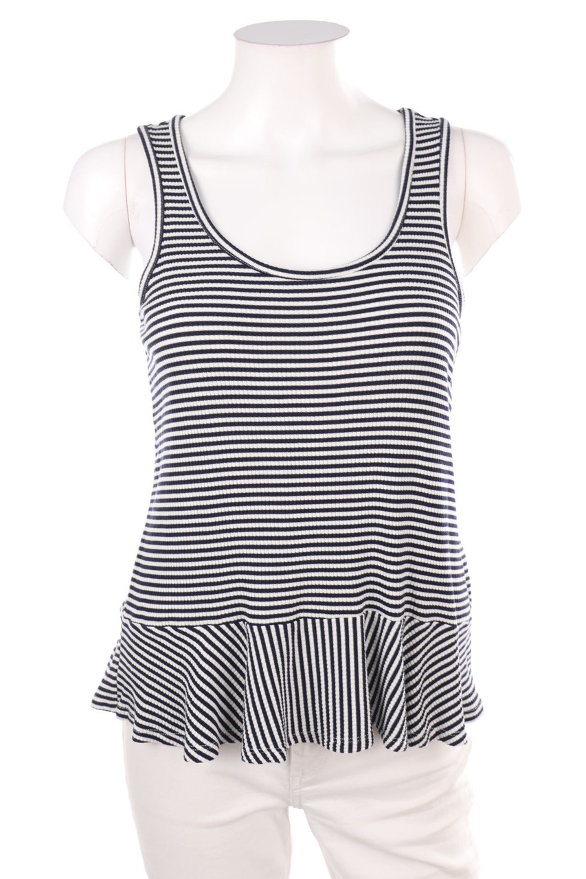 YES OR NO - Streifen-Top mit Schößchen - S